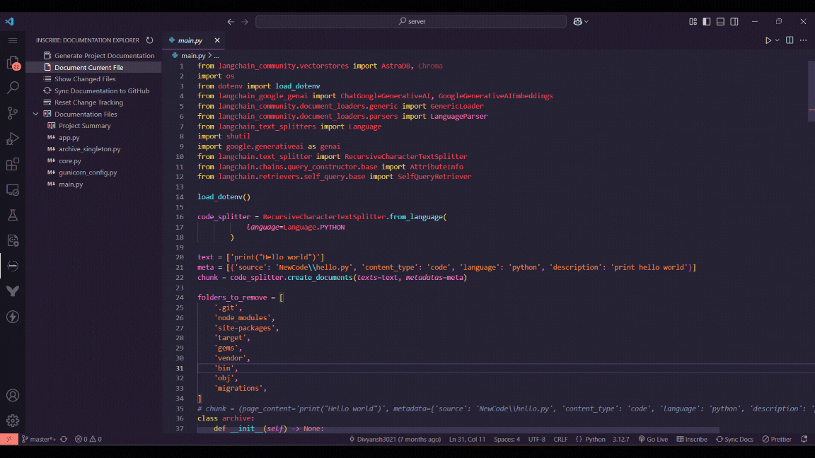 File Documentation Generation